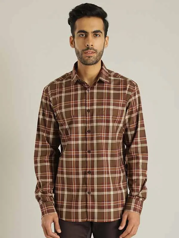 Mens Checked Full Sleeve Cotton Shirt - Classic Casual Style for Comfort and Versatility