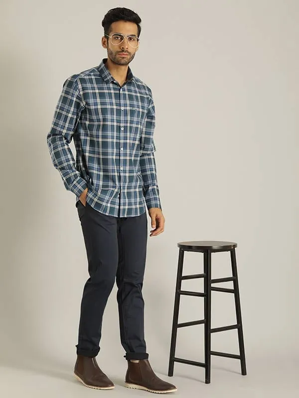 Mens Checked Full Sleeve Cotton Shirt - Classic Casual Style for Comfort and Versatility