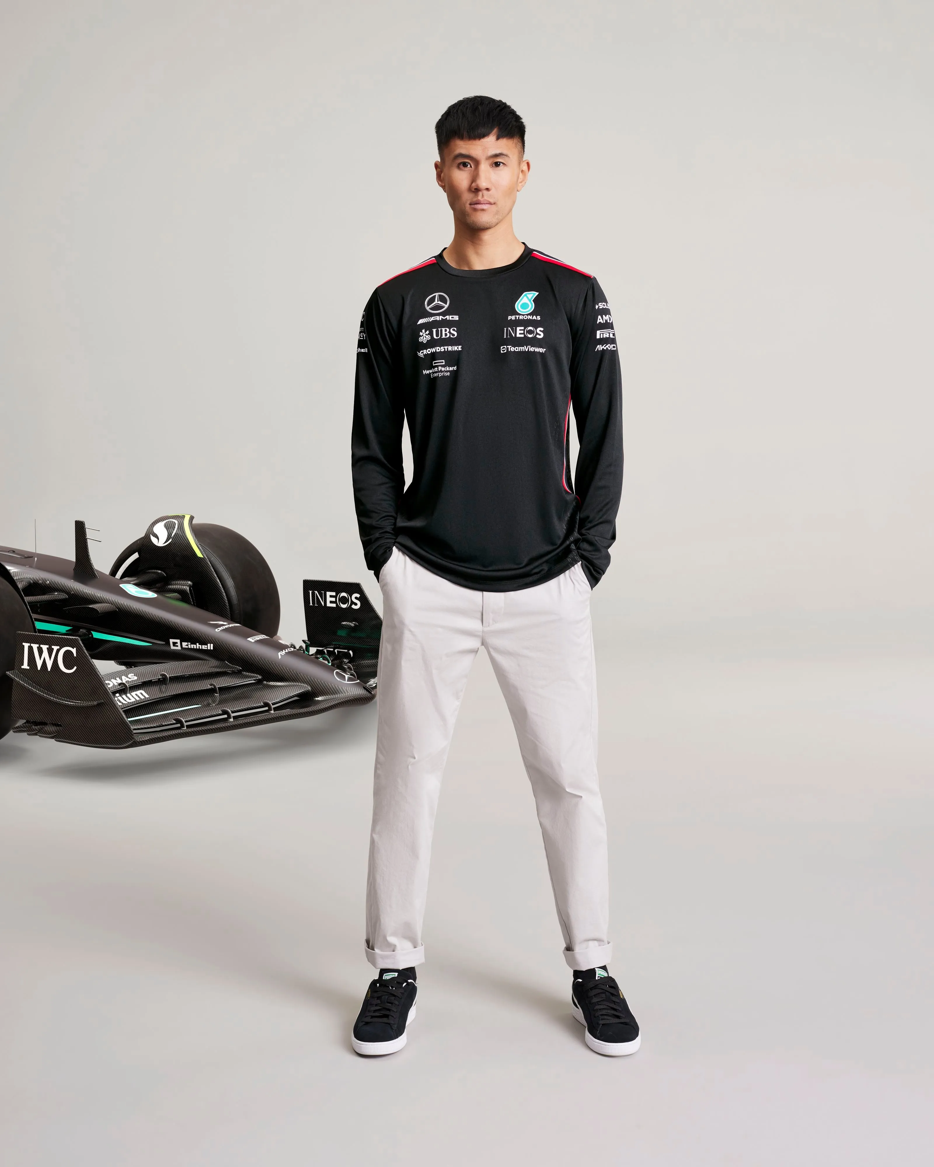 Mens 2023 Team Longsleeve Driver Tee Black