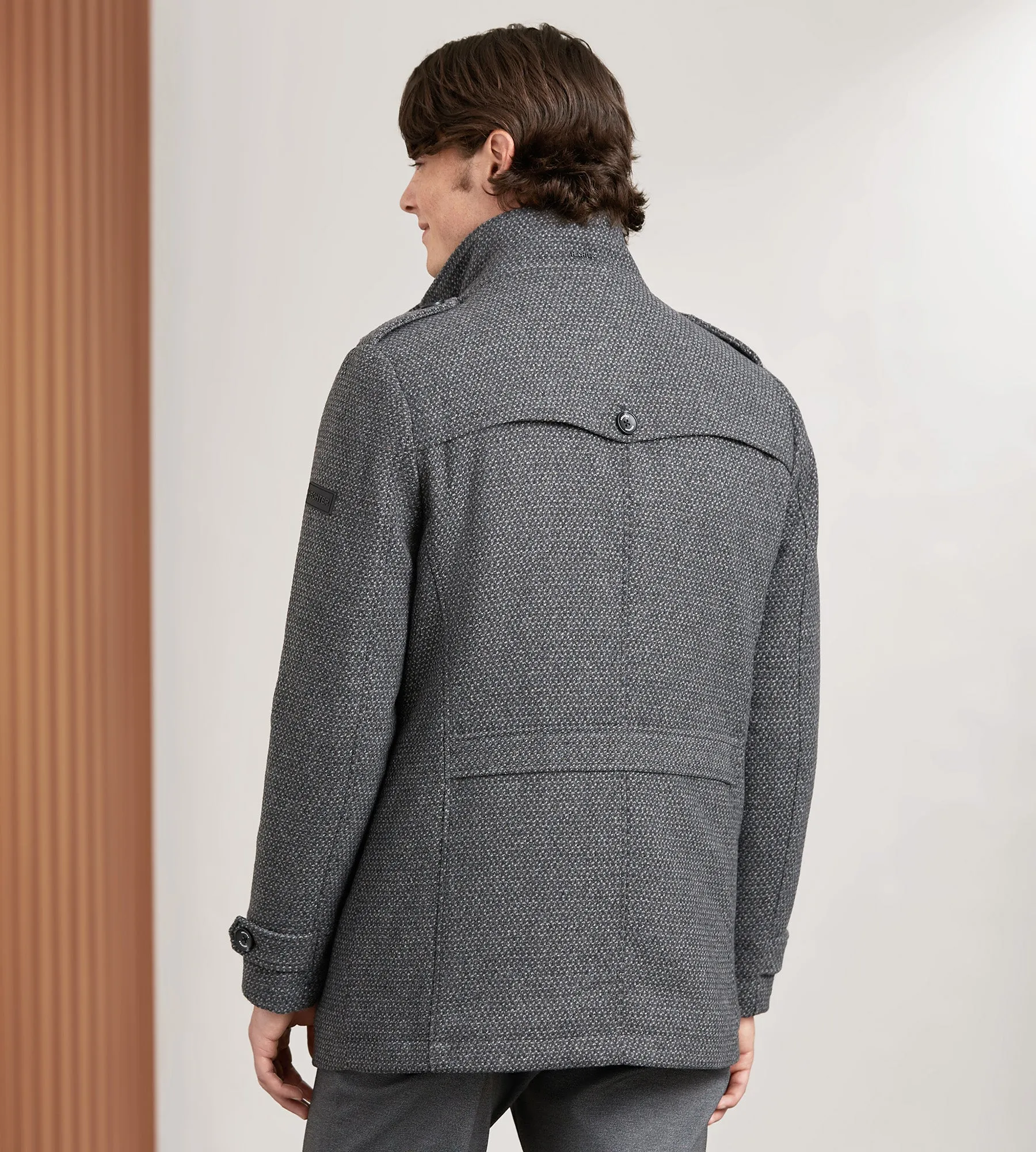 Modern Mid-Length Field Coat with Removable Bib