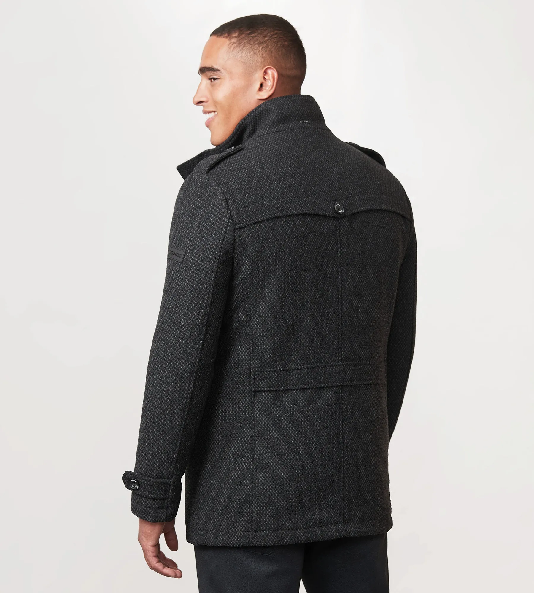Modern Mid-Length Field Coat with Removable Bib
