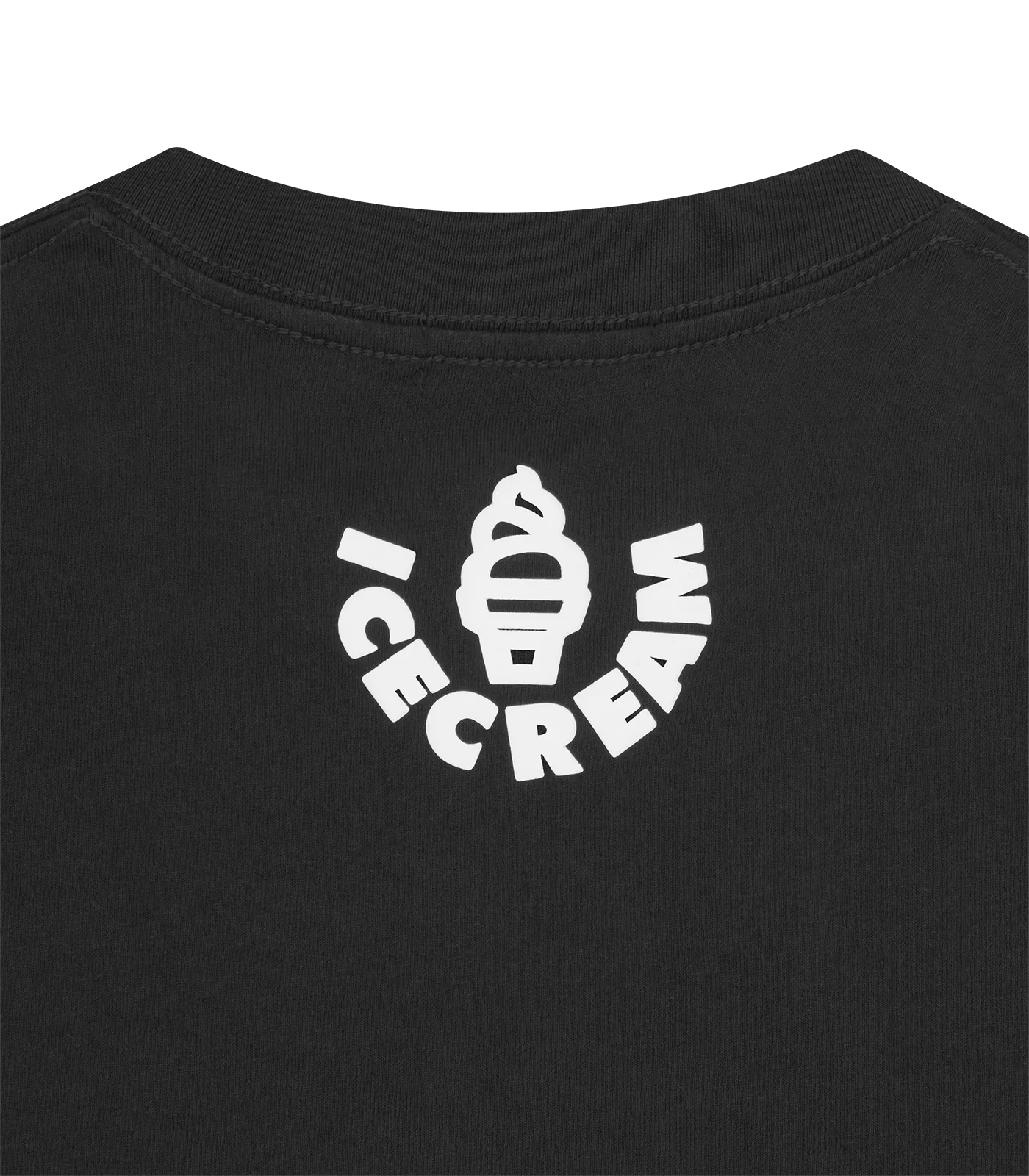 Black Puff Print Typography T-Shirt