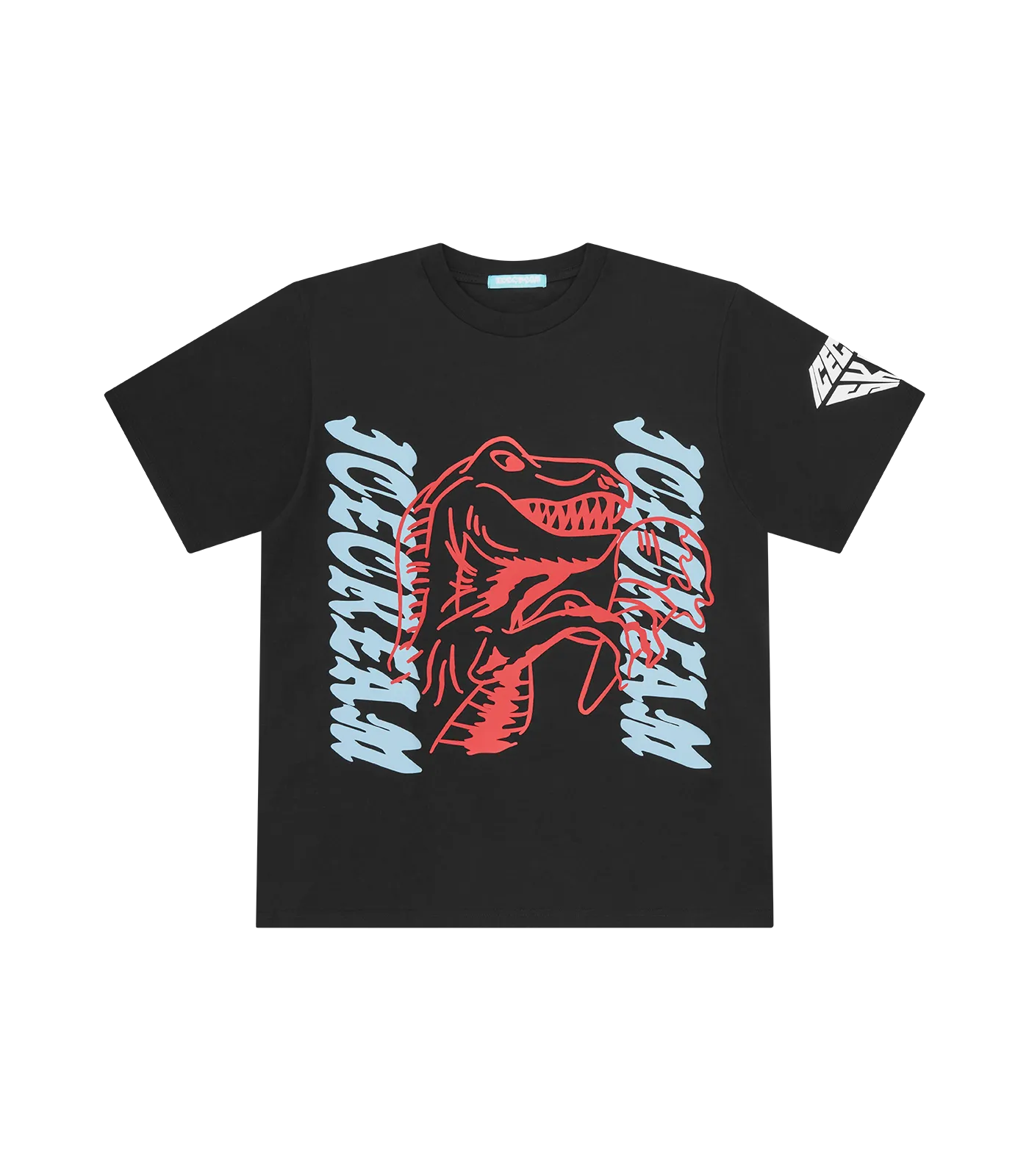 Black Puff Print Typography T-Shirt