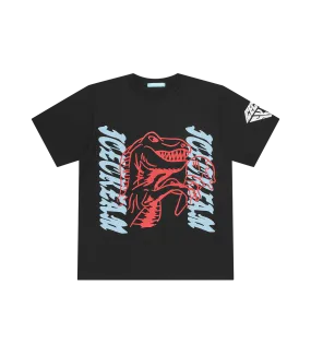 Black Puff Print Typography T-Shirt