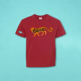 Adorable Red Cat & Mouse Youth T-Shirt - Fun Design for Kids