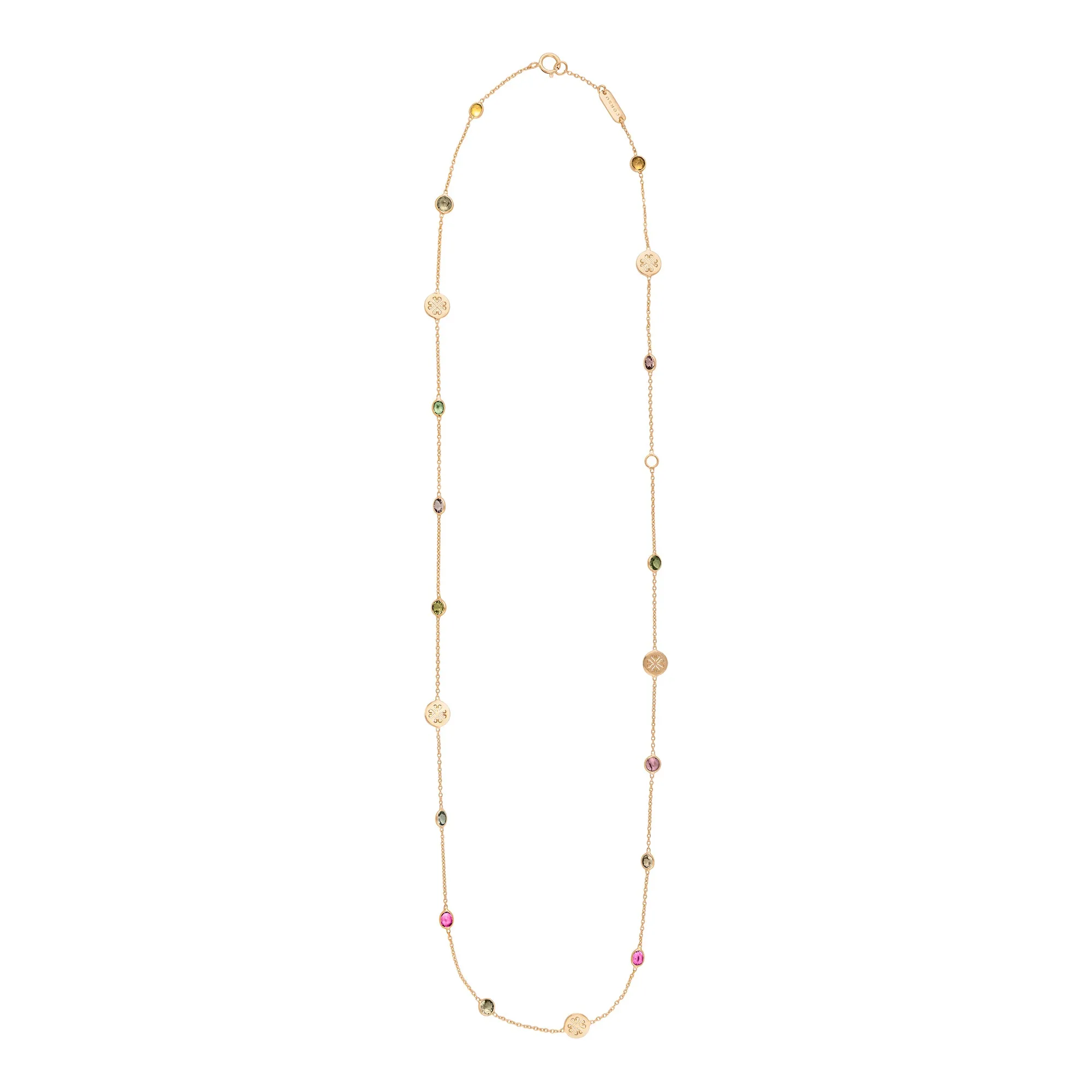 Signature Gem Necklace, Watermelon Tourmaline, Mid-Length