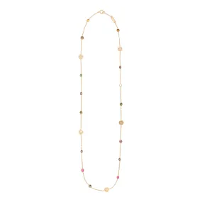 Signature Gem Necklace, Watermelon Tourmaline, Mid-Length