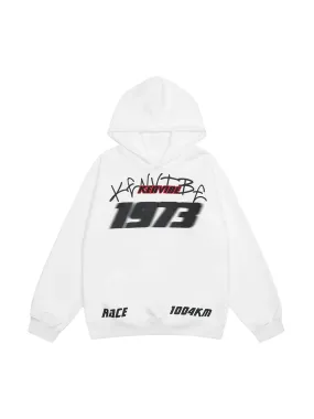 Thesupermade Fuzzy Print Racing Hoodie