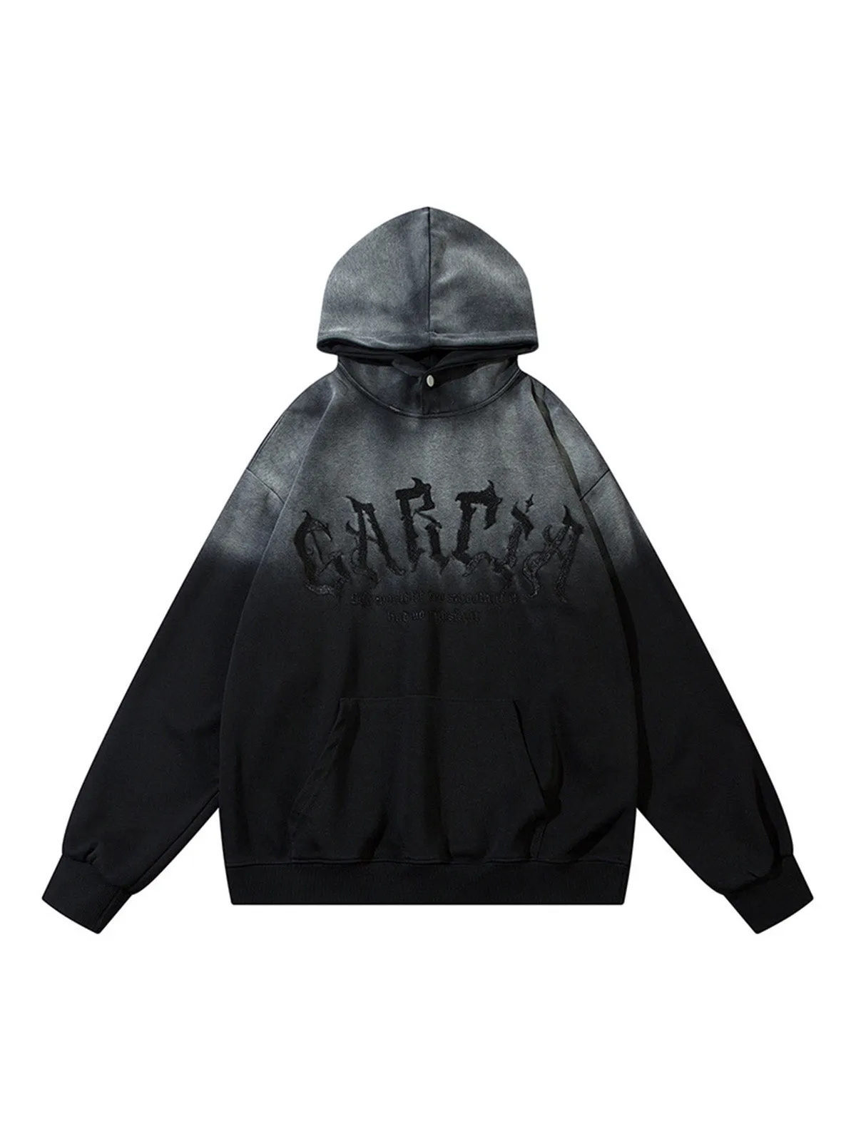 Thesupermade Patch Embroidered Gradient Color Hoodie