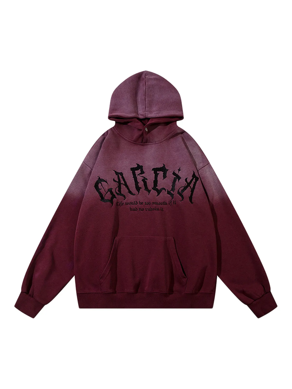 Thesupermade Patch Embroidered Gradient Color Hoodie