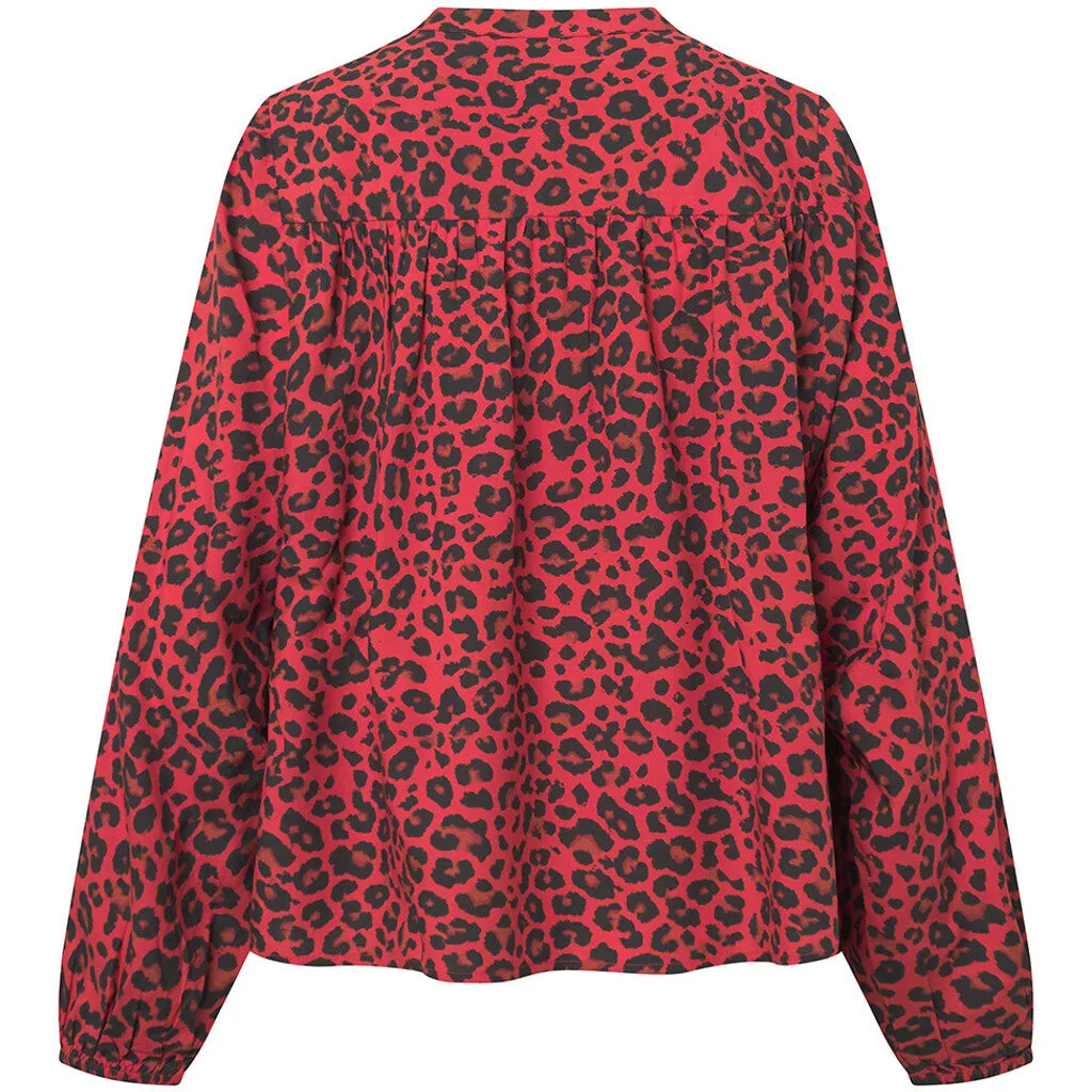 Trendy Kylie blouse / 100200 - Red Animal Print