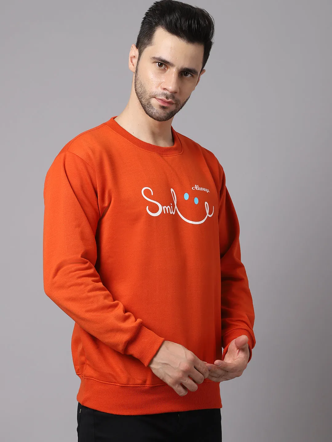 Vimal Jonney Fleece Round Neck Printed Sweatshirt for Men
