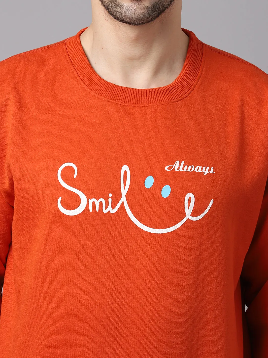 Vimal Jonney Fleece Round Neck Printed Sweatshirt for Men
