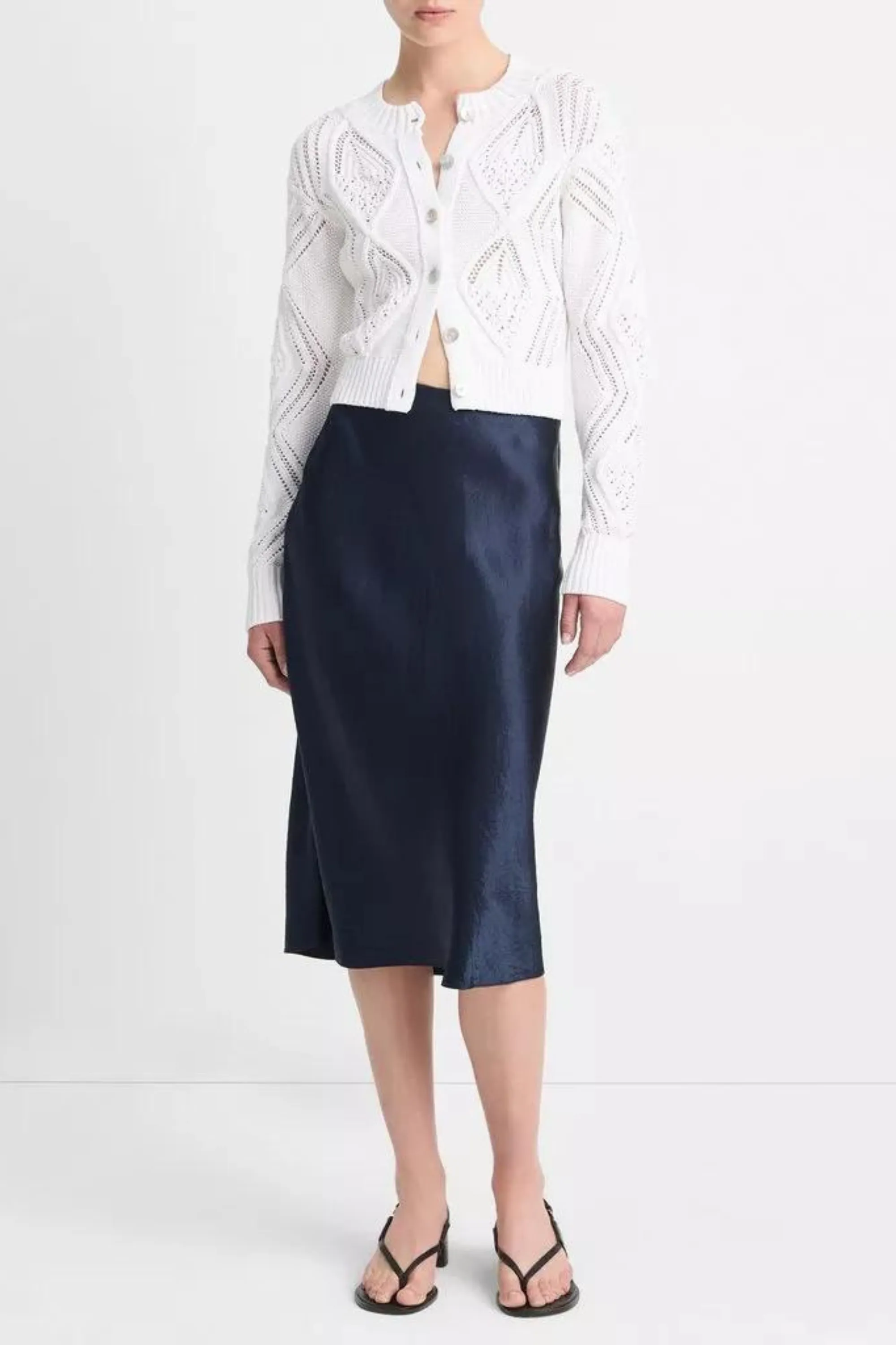 Vince Diamond-Stitched Cardigan