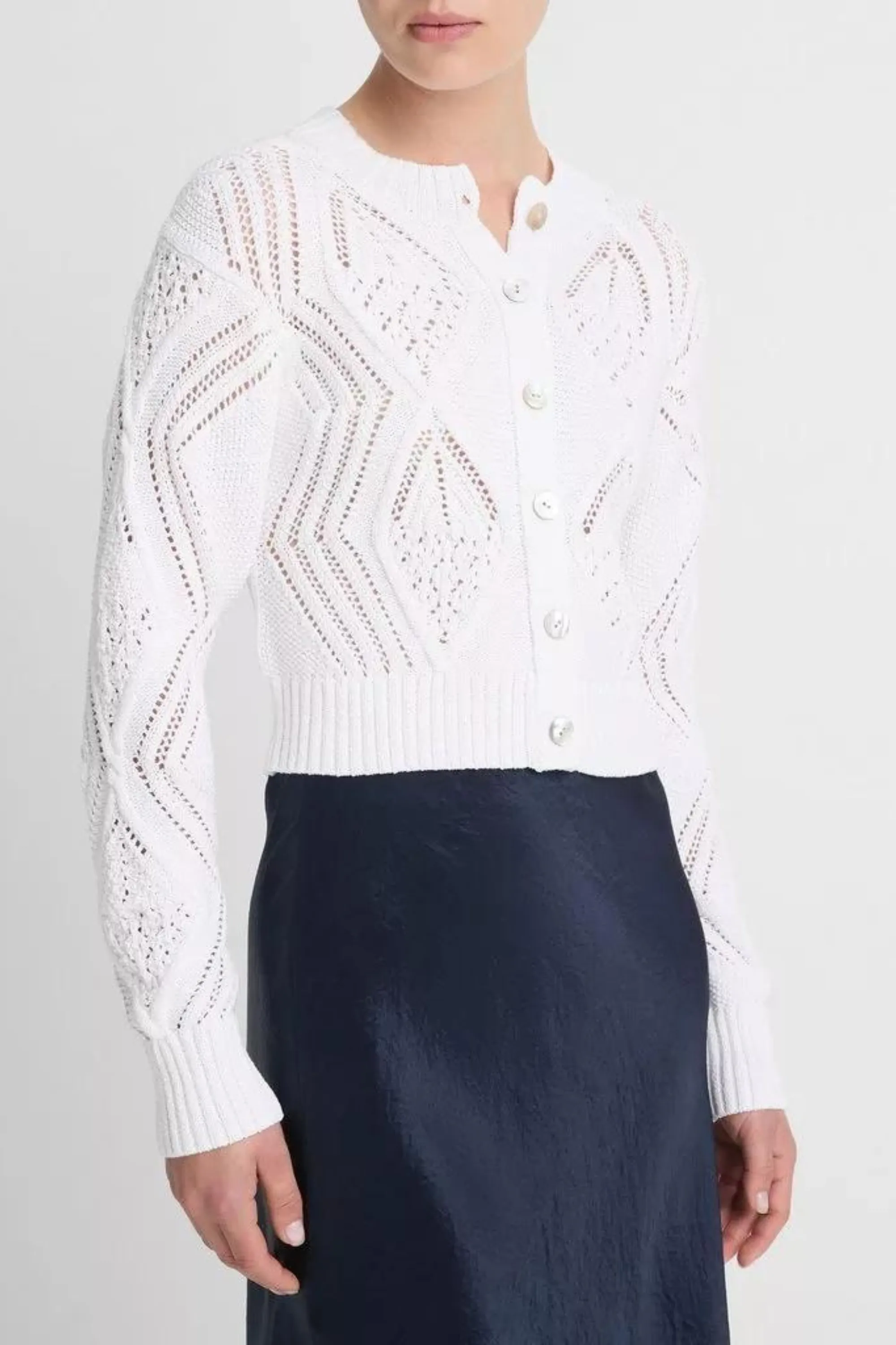 Vince Diamond-Stitched Cardigan