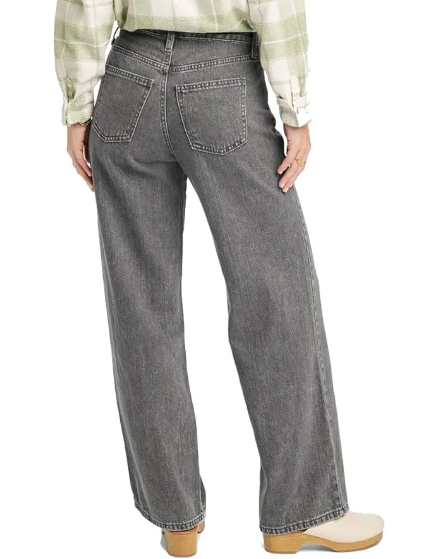Wide Leg Jeans in Grey Wash