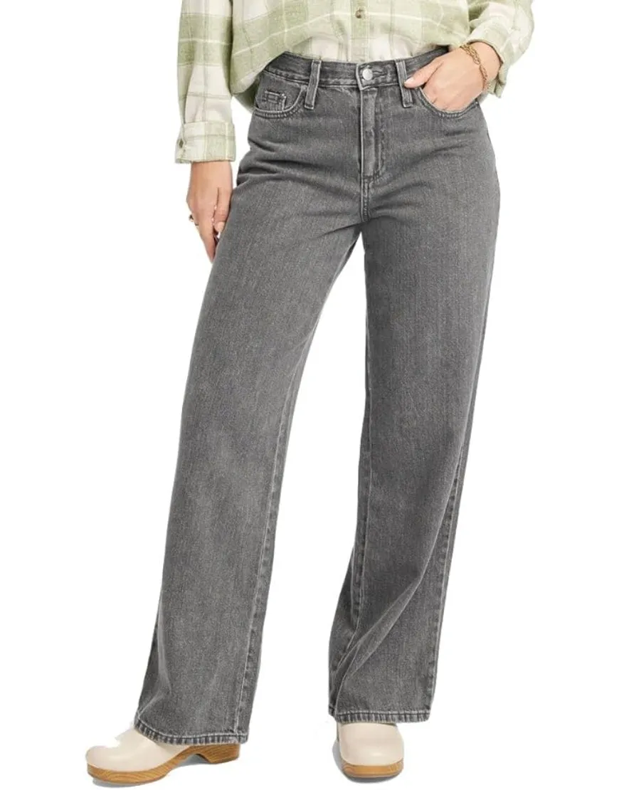 Wide Leg Jeans in Grey Wash