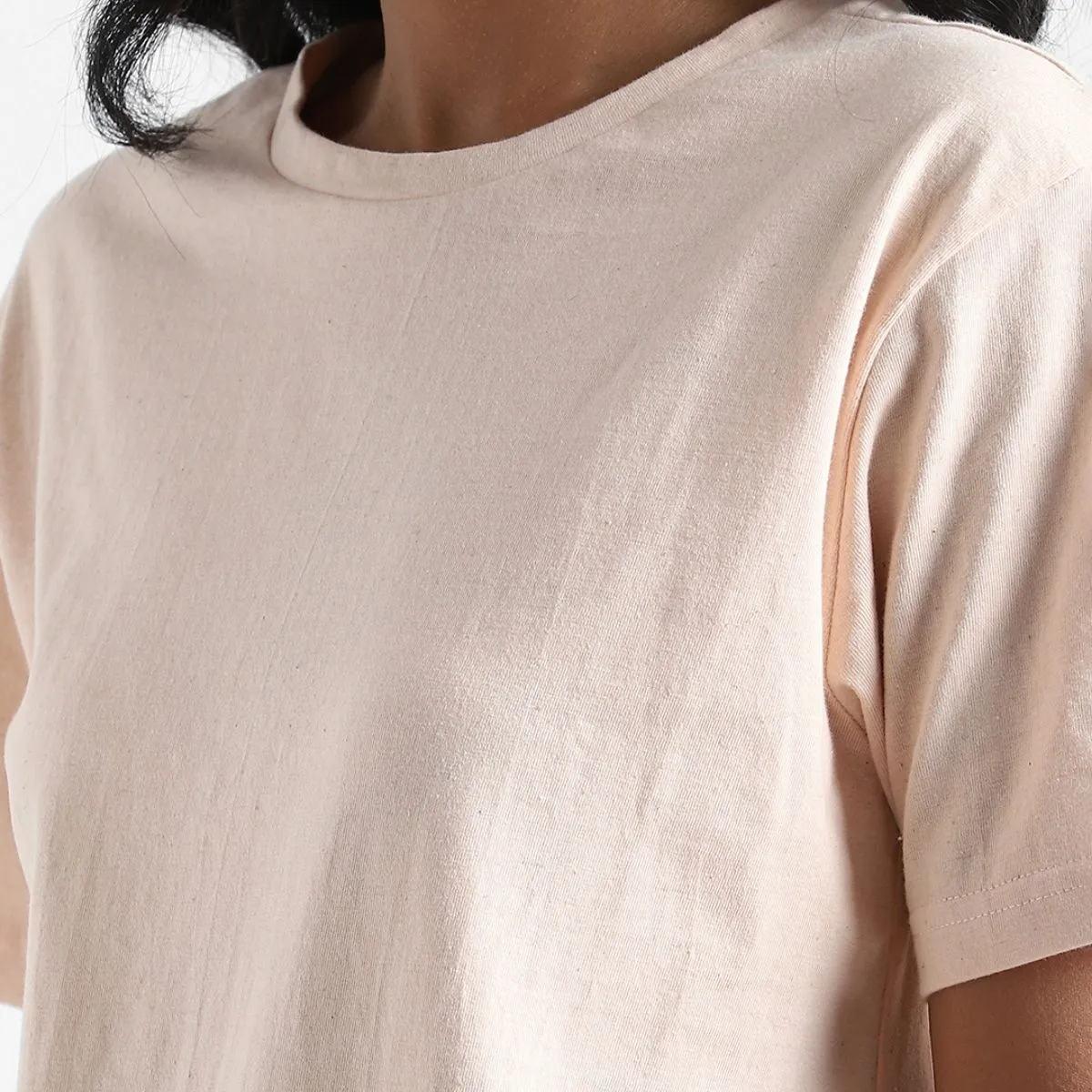 Women's Round Neck T-shirt | Soft Cotton | Comfort Fit | Flesh Pink
