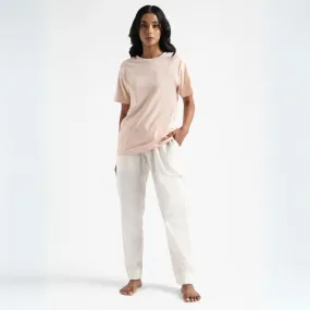 Women's Round Neck T-shirt | Soft Cotton | Comfort Fit | Flesh Pink