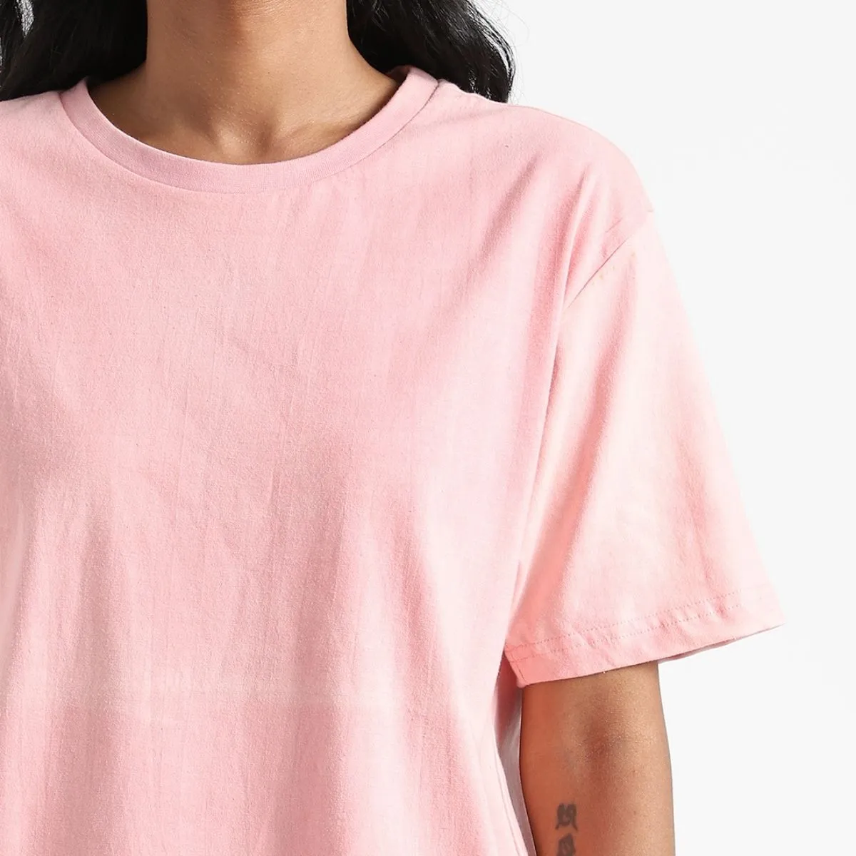 Women's Round Neck T-shirt | Soft Cotton | Comfort Fit | Rose Pink