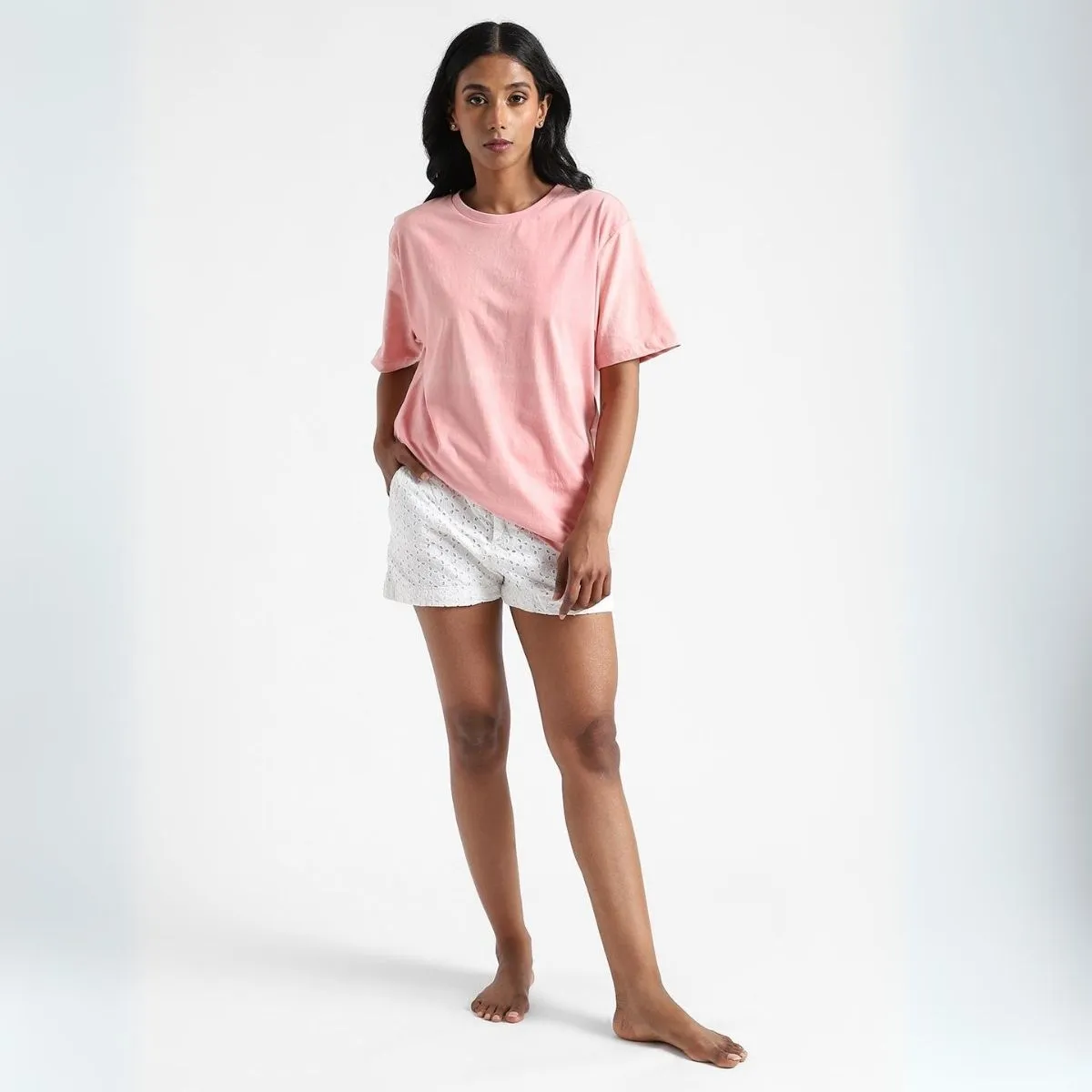 Women's Round Neck T-shirt | Soft Cotton | Comfort Fit | Rose Pink