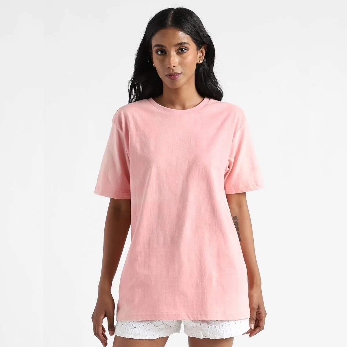 Women's Round Neck T-shirt | Soft Cotton | Comfort Fit | Rose Pink