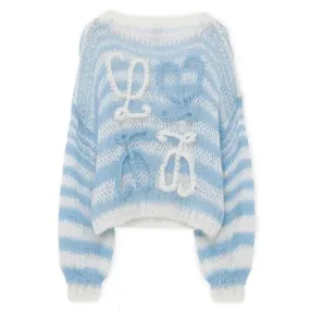 Womens Sweaters Oversized Knitted Rainbow Sweater Women Fashion Stripes Contrast Round Neck Pullover Casual Loose Cute Jumper 231005