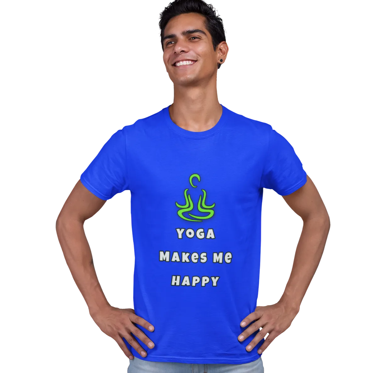 Yoga Makes Me Happy T Shirt for Men D68