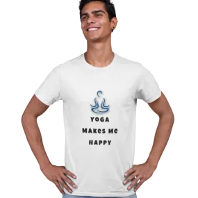 Yoga Makes Me Happy T Shirt for Men D68