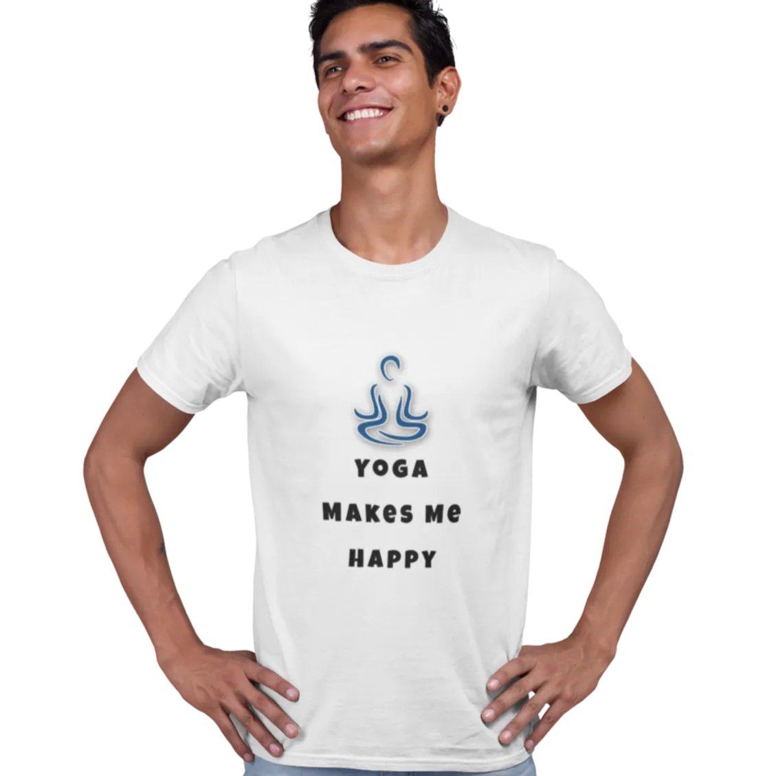 Yoga Makes Me Happy T Shirt for Men D68